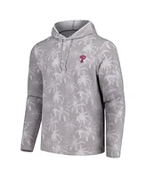 Tommy Bahama Men's Gray Philadelphia Phillies Palm Frenzy Hoodie Long Sleeve T-Shirt