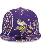New Era Men's Purple Minnesota Vikings Paisley 59Fifty Fitted Hat