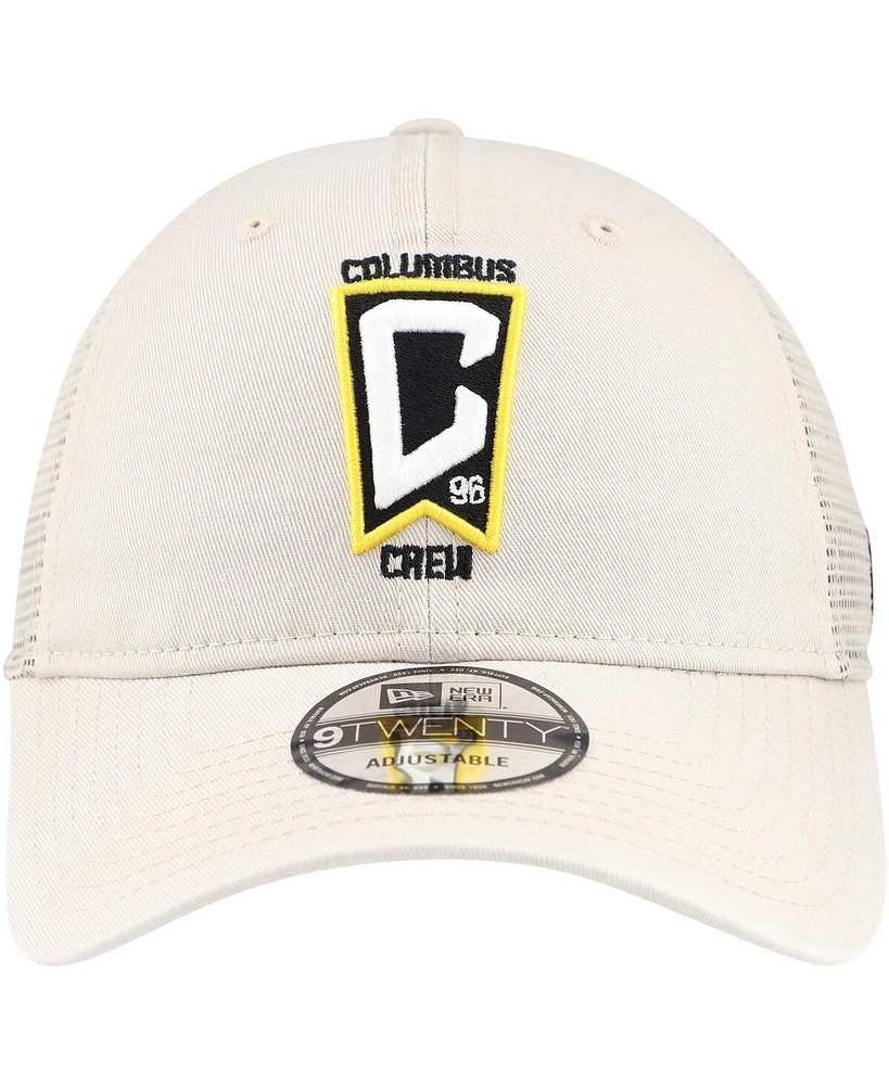 New Era Men's Tan Columbus Crew Game Day 9Twenty Adjustable Trucker Hat