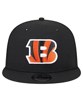 New Era Men's Black Cincinnati Bengals Main Trucker 9Fifty Snapback Hat