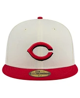 New Era Men's White Cincinnati Reds Evergreen Chrome 59Fifty Fitted Hat