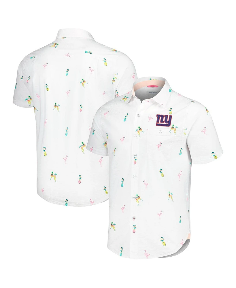 Tommy Bahama Men's White New York Giants Nova Wave Flocktail Button-Up Shirt