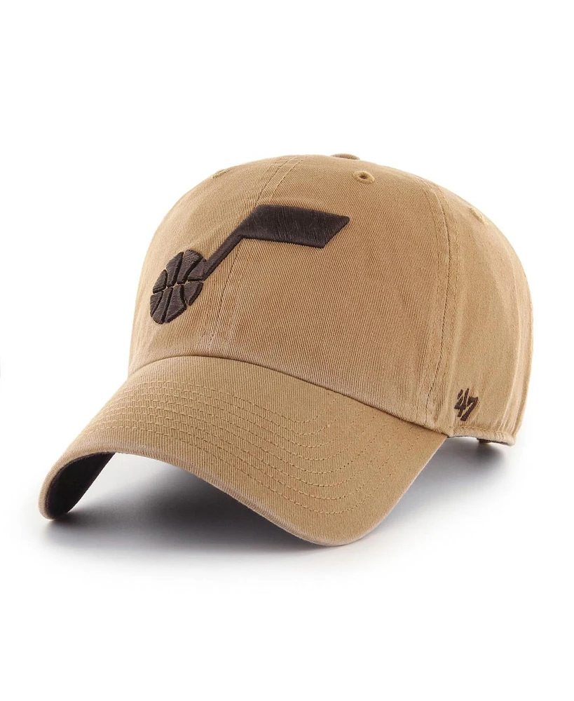 47 Brand Men's Tan Utah Jazz Ballpark Clean Up Adjustable Hat
