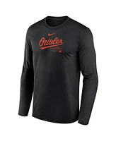 Nike Men's Black Baltimore Orioles Authentic Collection Practice Performance Long Sleeve T-Shirt