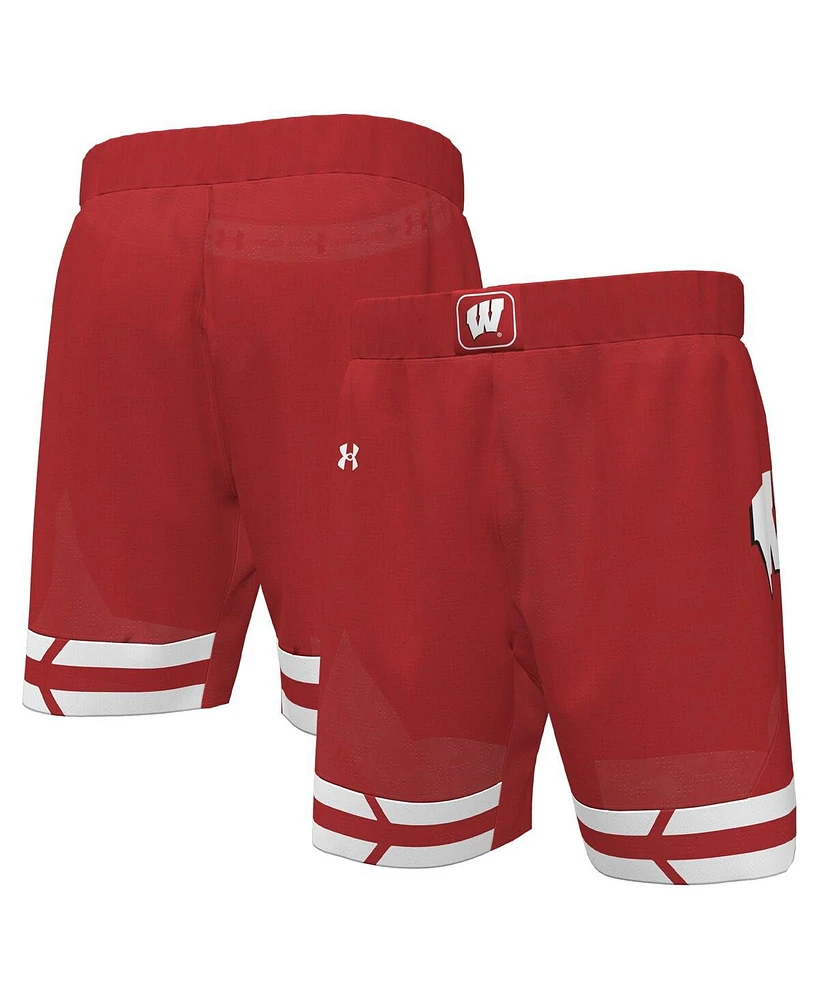 Under Armour Men's Red Wisconsin Badgers Replica Basketball Shorts