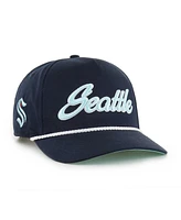 47 Brand Men's Deep Sea Blue Seattle Kraken Overhand Logo Side Patch Hitch Adjustable Hat