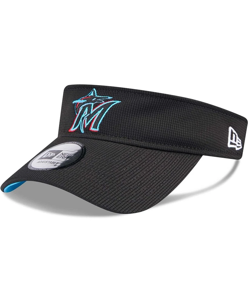 New Era Men's Black Miami Marlins Gameday Team Adjustable Visor