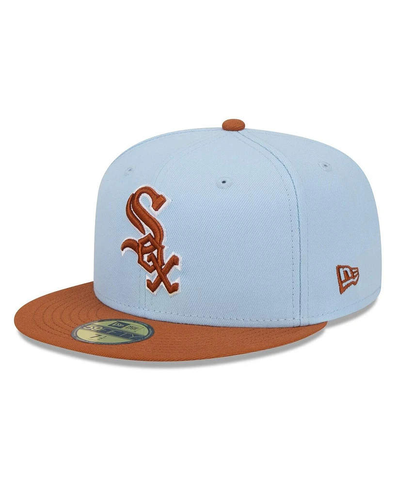 New Era Men's Light Blue/ Chicago White Sox Spring Color Basic Two-Tone 59Fifty Fitted Hat