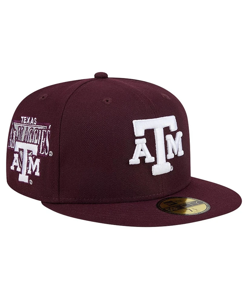 New Era Men's Maroon Texas A M Aggies Throwback 59Fifty Fitted Hat