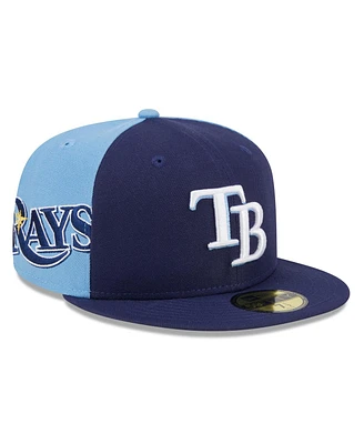 New Era Men's Navy/Light Blue Tampa Bay Rays Gameday Sideswipe 59Fifty Fitted Hat