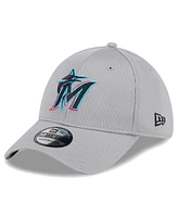 New Era Men's Gray Miami Marlins Active Pivot 39Thirty Flex Hat