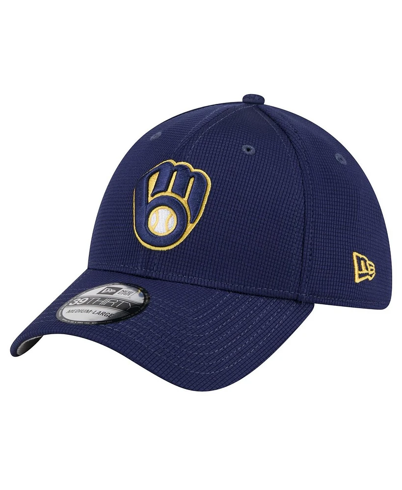 New Era Men's Navy Milwaukee Brewers Active Pivot 39Thirty Flex Hat