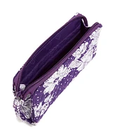 Vera Bradley Tcu Horned Frogs Rain Garden Front-Zip Wristlet