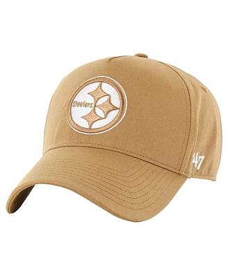 47 Brand Men's Tan Pittsburgh Steelers Ballpark Mvp Adjustable Hat