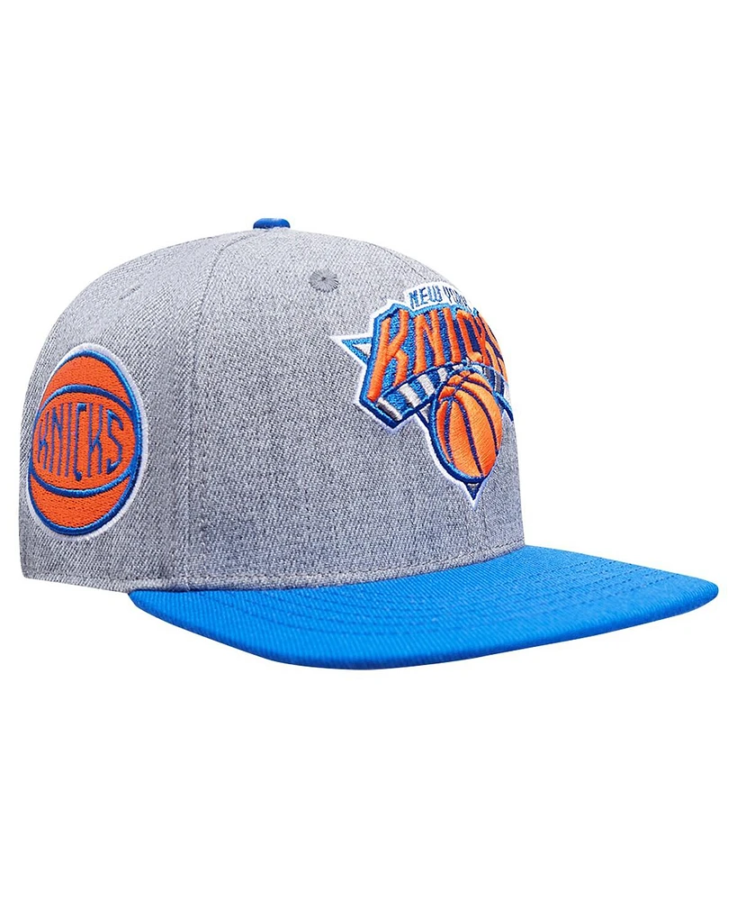 Pro Standard Men's Gray/Blue New York Knicks Classic Logo Two-Tone Snapback Hat