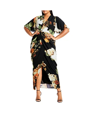 City Chic Plus Size Braelynn Print Maxi Dress