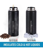 Zulay Kitchen Hydration Nation 3 Lid Multi-Size Vacuum Insulated Water Bottles with Straw - Metal Bottle For Sports & Outdoor