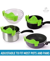 Zulay Kitchen Adjustable Clip On Silicone Pot Strainer For Most Pots & Pans