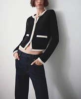 Mango Women's Knitted Buttoned Jacket