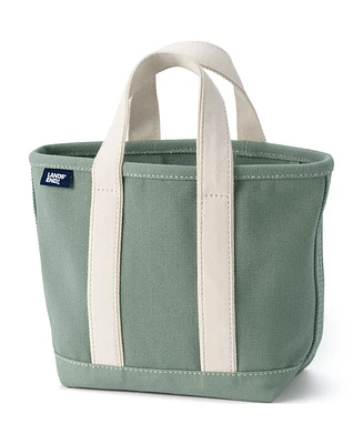 Lands' End Small Solid Color Open Top Canvas Tote Bag