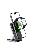Aukey Lc-MC312 MagFusion Z Qi2 Mfw Certified 3-in-1 15W Foldable Magnetic Fast Wireless Charging Station 1.5ft Usb C-c Cable Included
