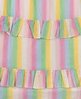 Rare Editions Little Girls Striped Metallic Midi Dress