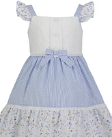 Blueberi Boulevard Little & Toddler Girls Seersucker Eyelet Tiered A-Line Dress