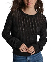 Dkny Jeans Women's Open-Stitch Long-Sleeve Sweater