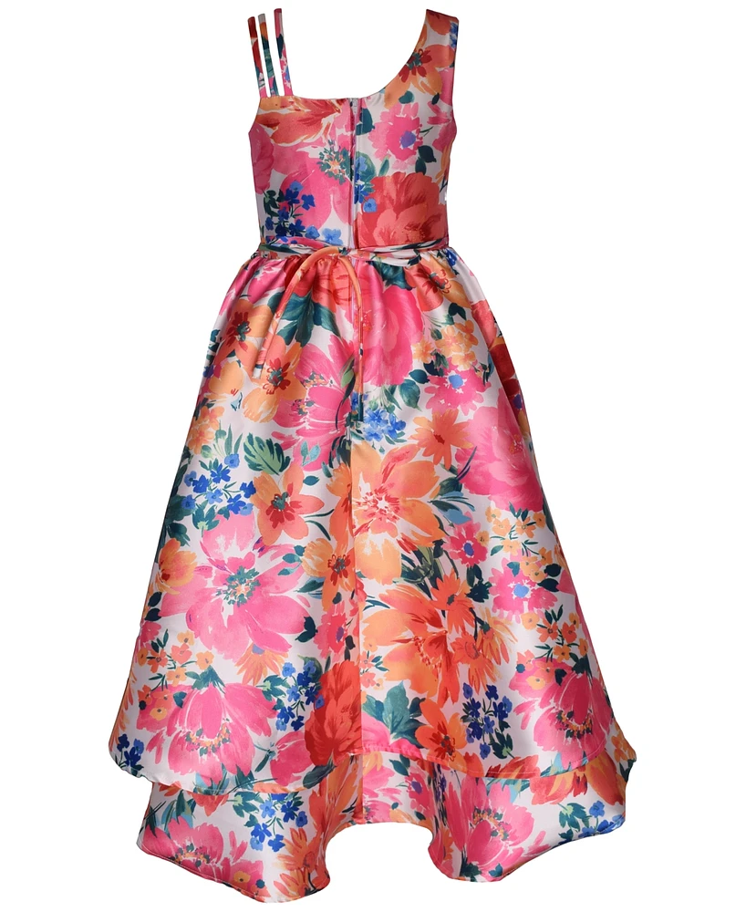 Bonnie Jean Big Girls Floral-Print Double-High-Low Dress