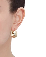 Polished Pattern Flex Huggie Hoop Earrings in 10k Gold, 7/8"