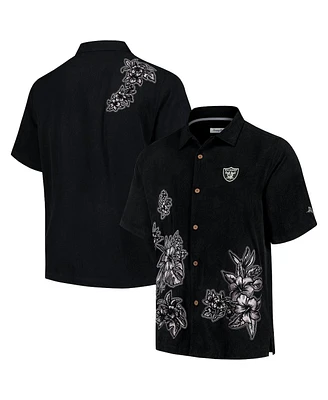 Tommy Bahama Men's Black Las Vegas Raiders Sport Hibiscus Camp Button-Up Shirt