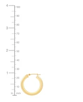 Polished Oval-Tube Round Medium Hoop Earrings in 14k Gold, 1"