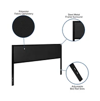 Merrick Lane West Avenue King Headboard Upholstered With Metal Frame And Adjustable Rail Slots