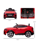 Aosom 12V Kids Electric Ride On Audi Sports Car, Battery Powered Toy w/ Parent Remote Control, Safety Belt, Led Lights, Music, and Horn, for 3