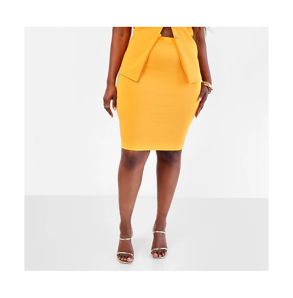 Rebdolls Plus Bow Down Mini Bodycon Skirt