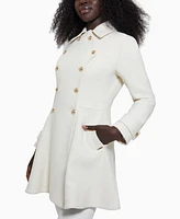 Guess Women's Collared Double-Breasted Peplum Coat