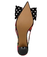 Betsey Johnson Birdie Floral Slingback Bow Pumps