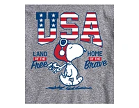 Hybrid Apparel Peanuts Usa Mens Short Sleeve Tee