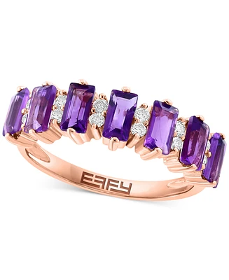 Effy Amethyst (1-5/8 ct. t.w.) & Diamond (1/6 Statement Ring 14k Rose Gold (Also London Blue Topaz Citrine)