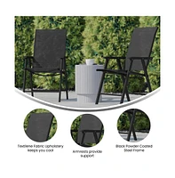 Outdoor Folding Patio Sling Chair / Portable (2 Pack)