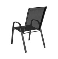 5 Pack. Outdoor Stack Chair With Flex Comfort Material And Metal Frame