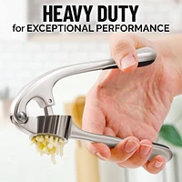 Zulay Kitchen Garlic Press and Peeler Set With Peeler & Brush - Rust Proof & Dishwasher Safe Professional Garlic Mincer Tool