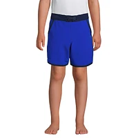 Lands' End Boys Active Stretch Curved Hem Long Board Short