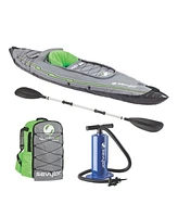 Sevylor QuickPak K5 1-Person Inflatable Kayak System with Hand Pump, Paddle, Gray