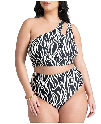 Eloquii Plus Printed Bikini Bottom - 14, Zebra