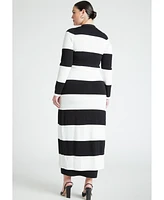 Eloquii Plus Long Striped Cardigan