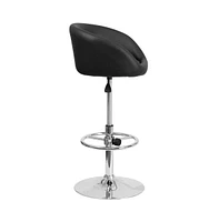 Valencia Bucket Seat Bar And Dining Stool Modern Stool With 360 Swivel, Adjustable Height And Metal Footrest