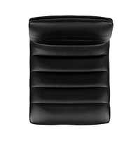Modern Vinyl Adjustable Height Barstool With Horizontal Stitch Back, Set Of 2