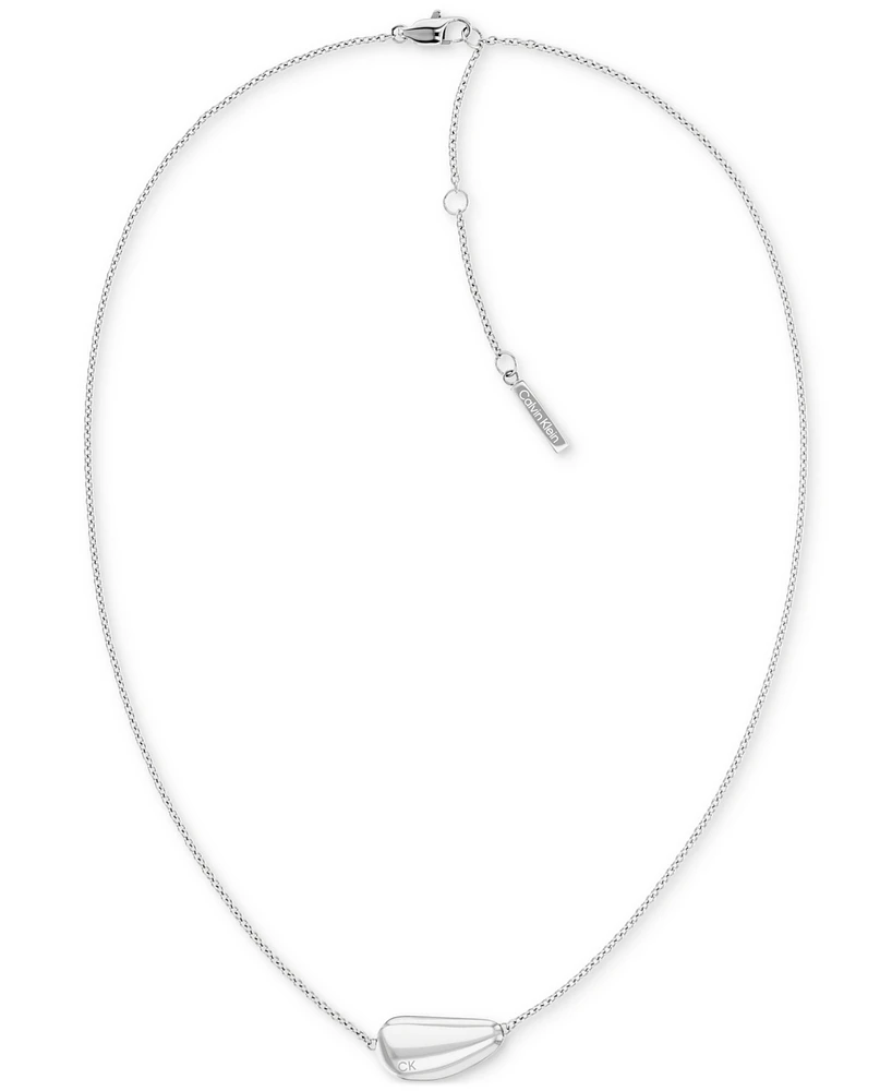 Calvin Klein Stainless Steel Structural Pendant Necklace, 16" + 2" extender