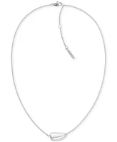 Calvin Klein Stainless Steel Structural Pendant Necklace, 16" + 2" extender